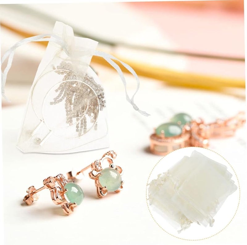 Sheer Organza Bags 100Pcs Drawstring Transparent Candy Pouches For Wedding Christmas Party Favors - Image 2